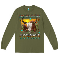 Army Green simmer down cowboy Long Sleeve Tee - texasbilliewilder