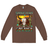 Chestnut simmer down cowboy Long Sleeve Tee - texasbilliewilder