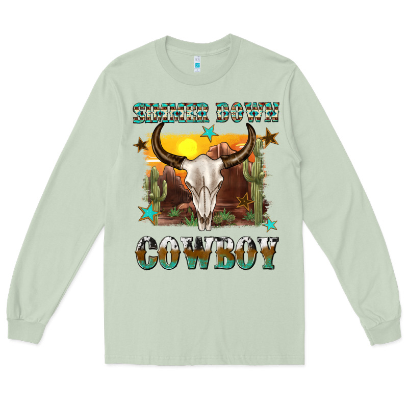 Simmer Down Cowboy Long Sleeve Tee by texasbilliewilder | Teevron