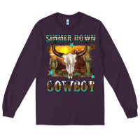 Plum simmer down cowboy Long Sleeve Tee - texasbilliewilder