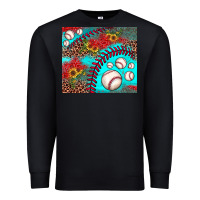 Black baseball leopard turquoise sunflower Premium Sweatshirt - JahusDesignShop