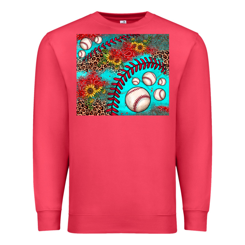 Baseball Leopard Turquoise Sunflower Premium Sweatshirt by JahusDesignShop | Teevron