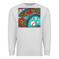 Dove Grey baseball leopard turquoise sunflower Premium Sweatshirt - JahusDesignShop