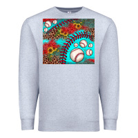 Heather Grey baseball leopard turquoise sunflower Premium Sweatshirt - JahusDesignShop