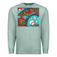 Seafoam baseball leopard turquoise sunflower Premium Sweatshirt - JahusDesignShop
