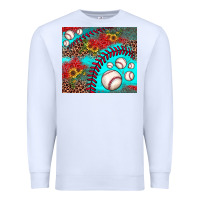 White baseball leopard turquoise sunflower Premium Sweatshirt - JahusDesignShop