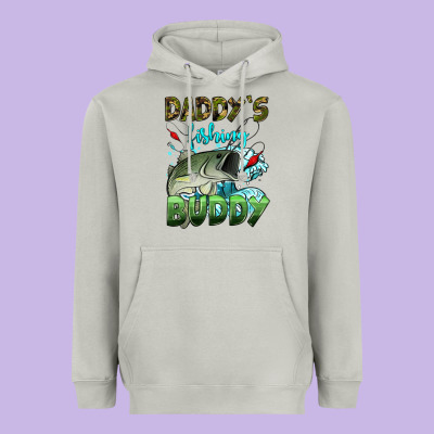 Daddy's Fishing Buddy Heavyweight Hoodie Designed By Hra Design Shop