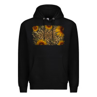 Black Camouflage Leopard Sunflower Background Premium Hoodie - Jasminsmagicworld