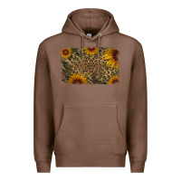 Chestnut Camouflage Leopard Sunflower Background Premium Hoodie - Jasminsmagicworld