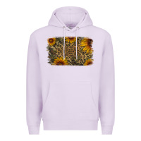 Lilac Camouflage Leopard Sunflower Background Premium Hoodie - Jasminsmagicworld