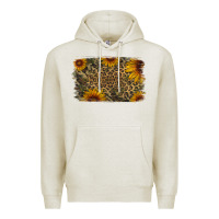 Oatmeal Heather Camouflage Leopard Sunflower Background Premium Hoodie - Jasminsmagicworld