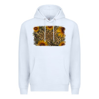 White Camouflage Leopard Sunflower Background Premium Hoodie - Jasminsmagicworld