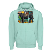Black Angus Bull With Aztec And Farm Background Zipper Hoodie | Teevron
