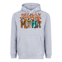 Heather Grey thankful mama highland cow Heavyweight Hoodie - RacoonDesign