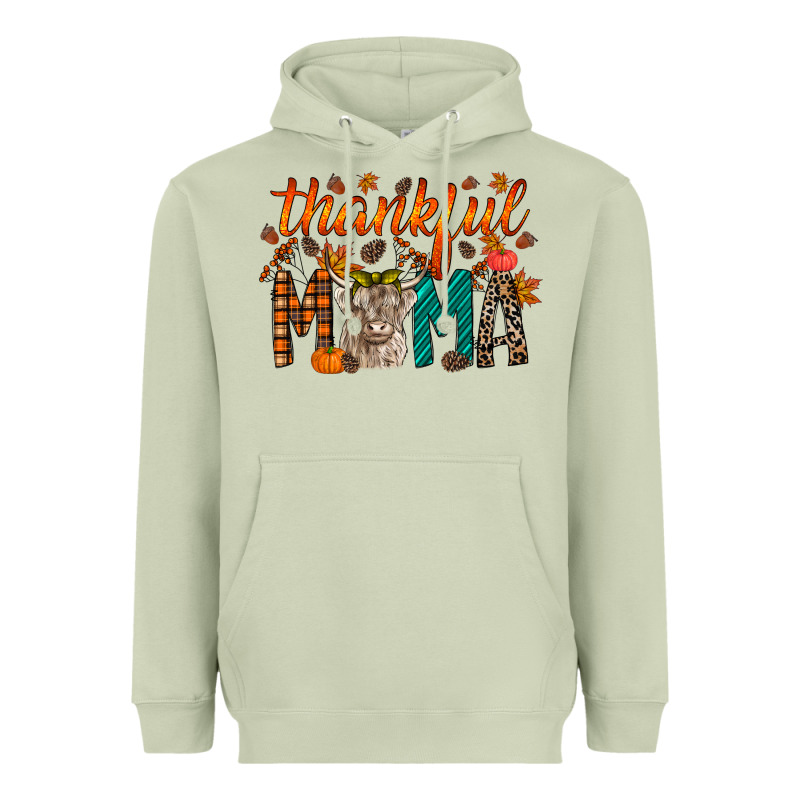 Thankful Mama Highland Cow Heavyweight Hoodie by RacoonDesign | Teevron