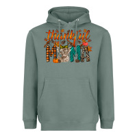 Sage thankful mama highland cow Heavyweight Hoodie - RacoonDesign