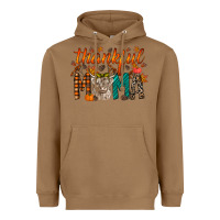 Toasted Coconut thankful mama highland cow Heavyweight Hoodie - RacoonDesign