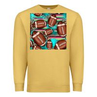 Antique Gold football leopard turquoise seamless pattern Premium Sweatshirt - JahusDesignShop