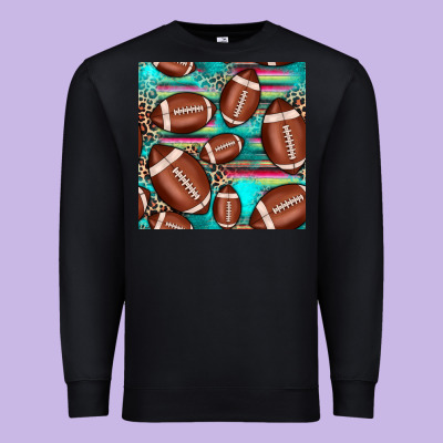 Football Leopard Turquoise Seamless Pattern Premium Sweatshirt Designed By Jahusdesignshop