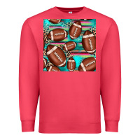 Cardinal football leopard turquoise seamless pattern Premium Sweatshirt - JahusDesignShop