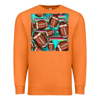 Carrot football leopard turquoise seamless pattern Premium Sweatshirt - JahusDesignShop