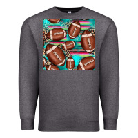 Charcoal Heather football leopard turquoise seamless pattern Premium Sweatshirt - JahusDesignShop