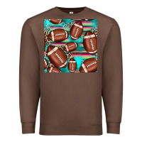 Chestnut football leopard turquoise seamless pattern Premium Sweatshirt - JahusDesignShop