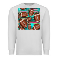 Dove Grey football leopard turquoise seamless pattern Premium Sweatshirt - JahusDesignShop