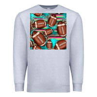 Heather Grey football leopard turquoise seamless pattern Premium Sweatshirt - JahusDesignShop