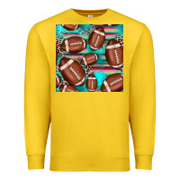 Lemon football leopard turquoise seamless pattern Premium Sweatshirt - JahusDesignShop