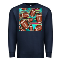 Navy football leopard turquoise seamless pattern Premium Sweatshirt - JahusDesignShop