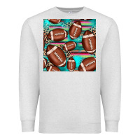 Oatmeal Heather football leopard turquoise seamless pattern Premium Sweatshirt - JahusDesignShop