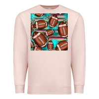 Pale Pink football leopard turquoise seamless pattern Premium Sweatshirt - JahusDesignShop