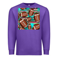 Purple football leopard turquoise seamless pattern Premium Sweatshirt - JahusDesignShop