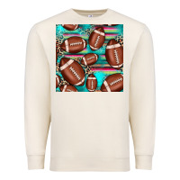 Sandshell football leopard turquoise seamless pattern Premium Sweatshirt - JahusDesignShop