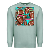 Seafoam football leopard turquoise seamless pattern Premium Sweatshirt - JahusDesignShop