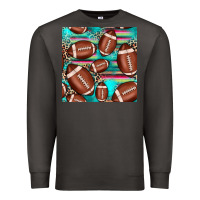 Smoke football leopard turquoise seamless pattern Premium Sweatshirt - JahusDesignShop