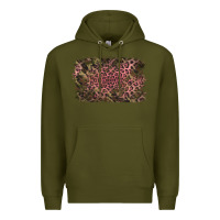 Army Green Camouflage Pink Leopard Background Premium Hoodie - Jasminsmagicworld