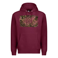 Burgundy Camouflage Pink Leopard Background Premium Hoodie - Jasminsmagicworld