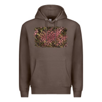 Coffee Camouflage Pink Leopard Background Premium Hoodie - Jasminsmagicworld