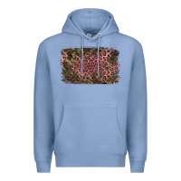 Colony Blue Camouflage Pink Leopard Background Premium Hoodie - Jasminsmagicworld