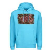 Ocean Blue Camouflage Pink Leopard Background Premium Hoodie - Jasminsmagicworld