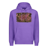 Purple Camouflage Pink Leopard Background Premium Hoodie - Jasminsmagicworld