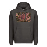 Smoke Camouflage Pink Leopard Background Premium Hoodie - Jasminsmagicworld