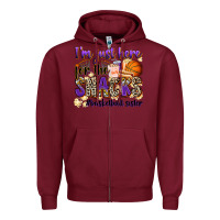 Burgundy i'm just here for the snacks #basketball sister Zipper Hoodie - Zillion Design Studio