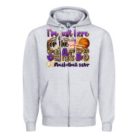 Heather Grey i'm just here for the snacks #basketball sister Zipper Hoodie - Zillion Design Studio