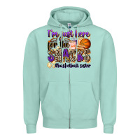 Seafoam i'm just here for the snacks #basketball sister Zipper Hoodie - Zillion Design Studio