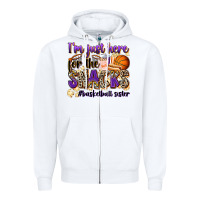 White i'm just here for the snacks #basketball sister Zipper Hoodie - Zillion Design Studio