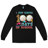 Black i just served 100 days of school volleyball Long Sleeve Tee - Zillion Design Studio
