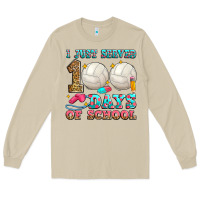 Mushroom i just served 100 days of school volleyball Long Sleeve Tee - Zillion Design Studio